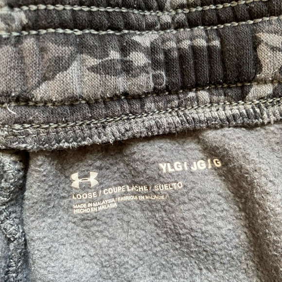Boy’s Under Armour Black and Gray Camo Joggers - Picture 2 of 6